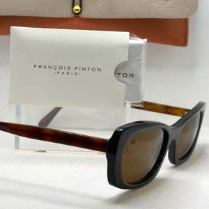 New FRANÇOIS PINTON Brigitte Bardot Meribel Sunglasses Black w Tortoise Handmade